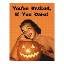 Retro 50-talhalloween fest anpassade inbjudningskort
