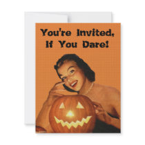 Retro 50-talHalloween parti Anpassade Inbjudningskort