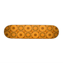 retro 70-talflower powerbrunt och orange skate boards