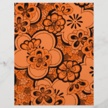 Retro abstrakt blommar Tangerineorangereklamblad Custom Flyer