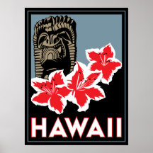 retro affisch för hawaii United States USA art déc