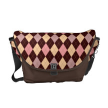 Retro Argyle moderiktig mjuk rorodnad Kurir Väska