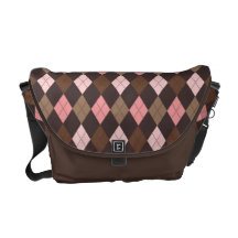 Retro Argyle moderiktiga rosor och choklad - brunt Kurir Väskor