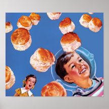 Retro astronautpojkekexar affisch