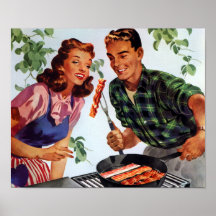 Retro bacongrillfest affisch