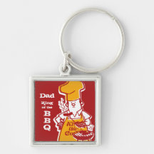 Retro BBQ-kockpersonlig Keychain Nyckel Ringar