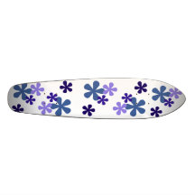 Retro blommaSkateboard för blått