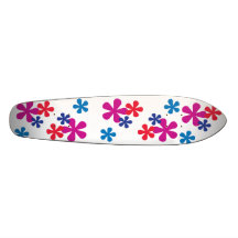 Retro blommaSkateboard för regnbåge