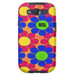 Retro blommönster Samsung för nätt flower power Galaxy SIII Cover