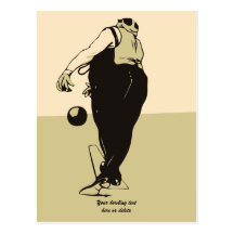 Retro bowlinghändelse för anpassade vykort