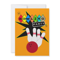 Retro bowlingparti inbjudan