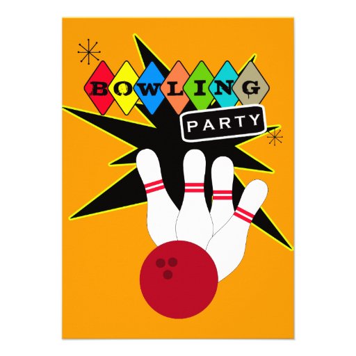 Retro bowlingparty inbjudan