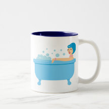 Retro bubbelbadflicka kaffe kopp
