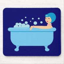 Retro bubbelbadflicka musmattor