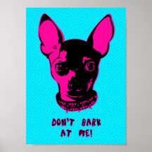 Retro Chihuahuaillustration Affischer