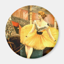 Retro cirkusflicka för UTSLAGSPLATS Magnet För Kylskåp