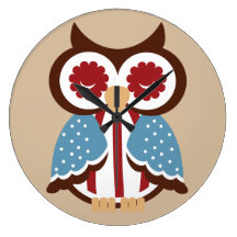Retro Deco USA 4th Juli patriotisk uggladesign Klocka