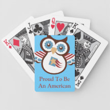 Retro Deco USA 4th Juli patriotisk uggladesign Spel Kort