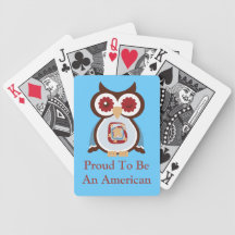 Retro Deco USA 4th Juli patriotisk uggladesign Spel Kort