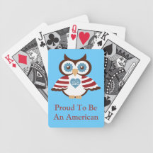 Retro Deco USA 4th Juli patriotisk uggladesign Spel Kort