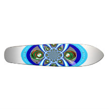Retro design för vitblåttturntable skateboard deck