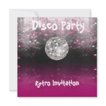 Retro diskopartyinbjudan