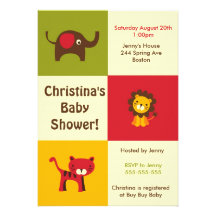 Retro djungelbaby showerinbjudan