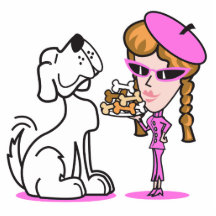 retro flicka- och husdjurhund acrylic cut out