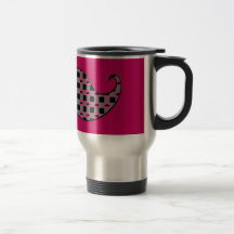 Retro flickaktigt mustaschshock rosa kaffe muggar