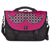 Retro flickaktigt mustaschshock rosa laptop väskor