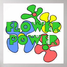 Retro flower poweraffisch