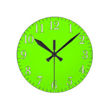 Retro Fluoro Limefrukt-Grönt Time biet Väggklockor