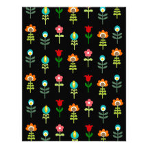 Retro folk blommönster unika inbjudningar