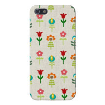 Retro folkblommamönster iPhone 5 fodral