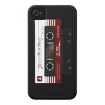 Retro för MixTape för ljudsignalkassett fodral rol iPhone 4 Case-Mate Skydd