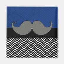 Retro Funky Mustache Refrigerator Magnet