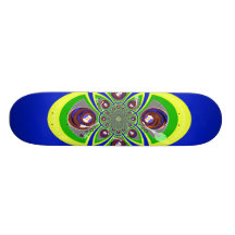 Retro gul blåttturntabledesign skate board decks