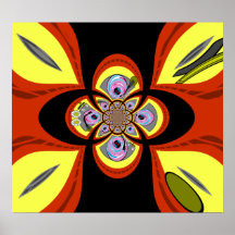 Retro gul orange turntabledesign posters