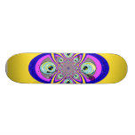 Retro gul purpurfärgad turntabledesign skateboards