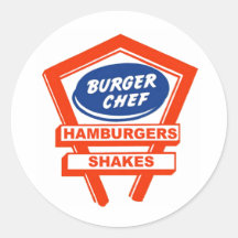 Retro hamburgare som är gemensam för hamburgarekoc rund klistermärke