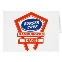 Retro hamburgare som är gemensam för hamburgarekoc hälsningskort