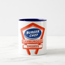 Retro hamburgare som är gemensam för hamburgarekoc muggar