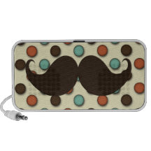 Retro Handlebarmustasch på skraj mönster Notebook Högtalarsystem