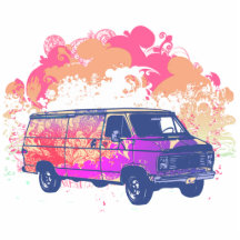 retro hippieskåpbil för grunge acrylic cut outs