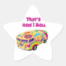 retro hippieskåpbil hur jag rullar stjärnformade klistermärken