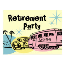 Retro inbjudan för vykort för släppensionparty