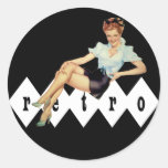 Retro klämma fast upp klistermärke