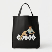 Retro klämma fast upp tote bag