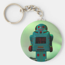 Retro leksakrobot Keychain Nyckelringar