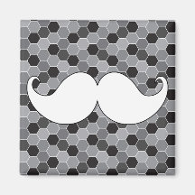 Retro Moustache för vitHandlebarmustasch Magneter